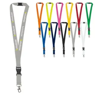 Polyester lanyard 20mm with buckle and hook - LT90879 (gadzety reklamowe)